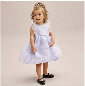 Blueberi Boulevard Ruffle Trim Ribbed Fit and Flare Dress